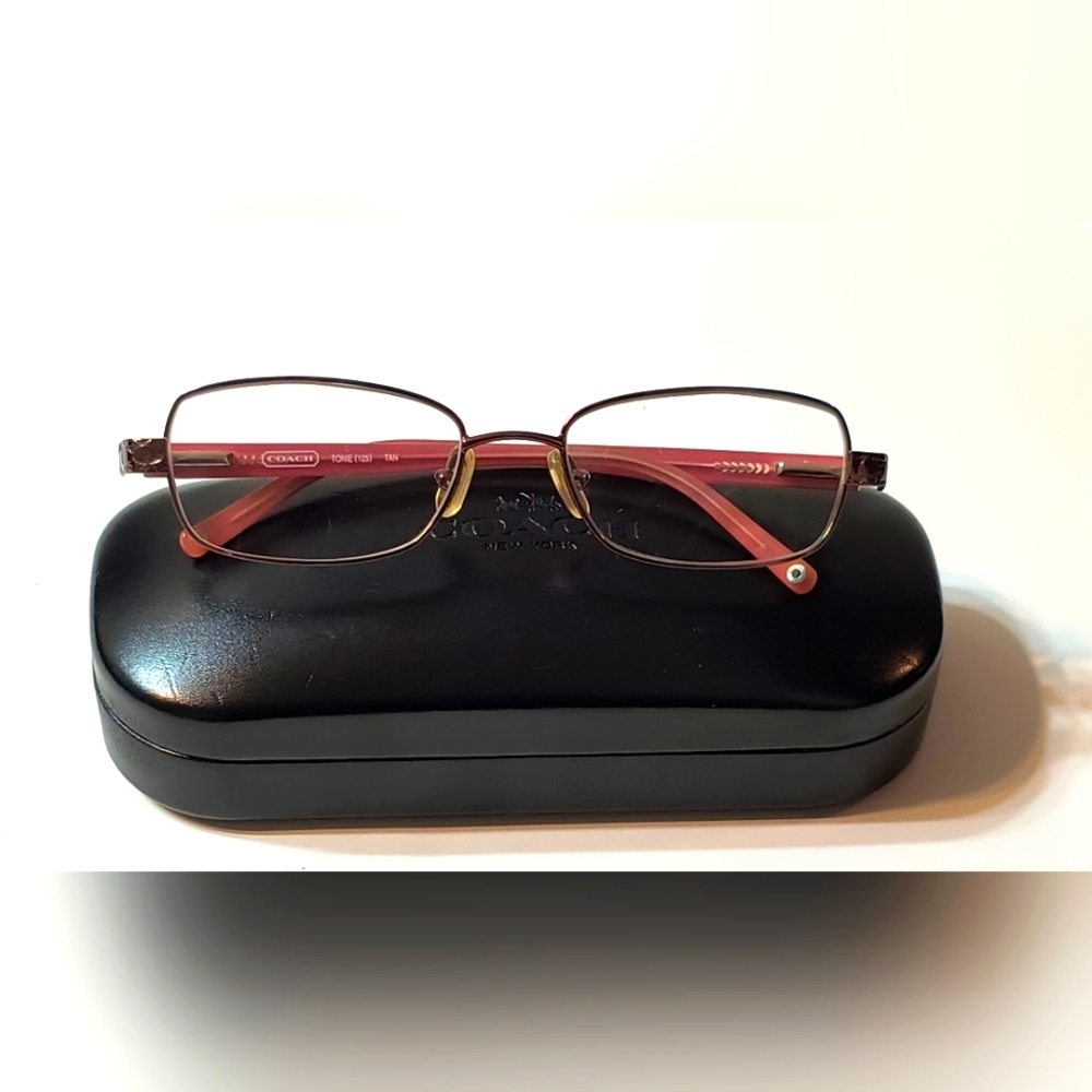 Coach Eyeglasses with Signature Logo Arms and Black Logo Case MSRP $150+
